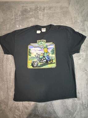 Vintage Y2K Irish Classic Leprechaun Motorcycle T-Shirt Black XL Mack Designs